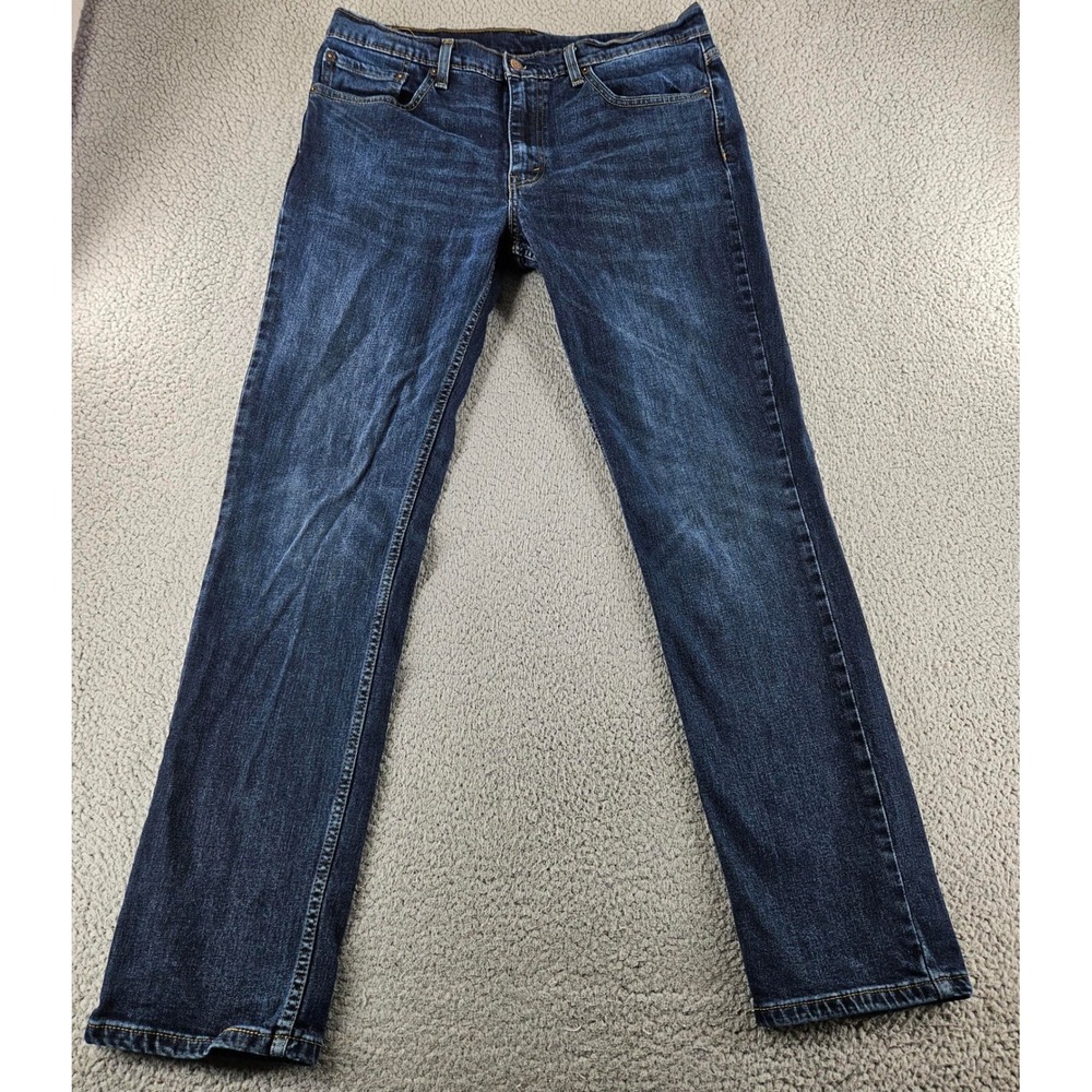 Levis 511 Jeans Mens 36x34 Blue Slim Straight Leg Dark Wash Denim Western Pants‎